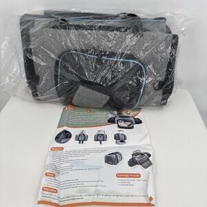 NEW Airline Approved SIIVTON Animal Carrier 4 Expandable Sides With Fleece Pad‎